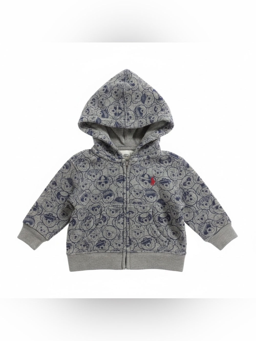 Ralph Lauren - full zip hoodie jacket with RL Bear design all around.
